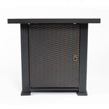 Square Fire Pit Table - Brown
