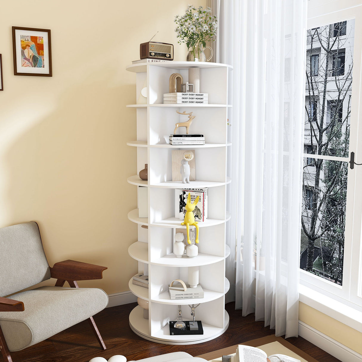 Rotating Shoe Rack Tower