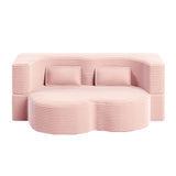 Convertible Foam-Filled Sleeper Sofa Bed With 2 Pillows