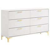 Karena - Rectangular 6 Drawer Dresser - White