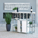 Parsley - 2 Door Bar Cabinet With Built In Charging Ports - Glossy White