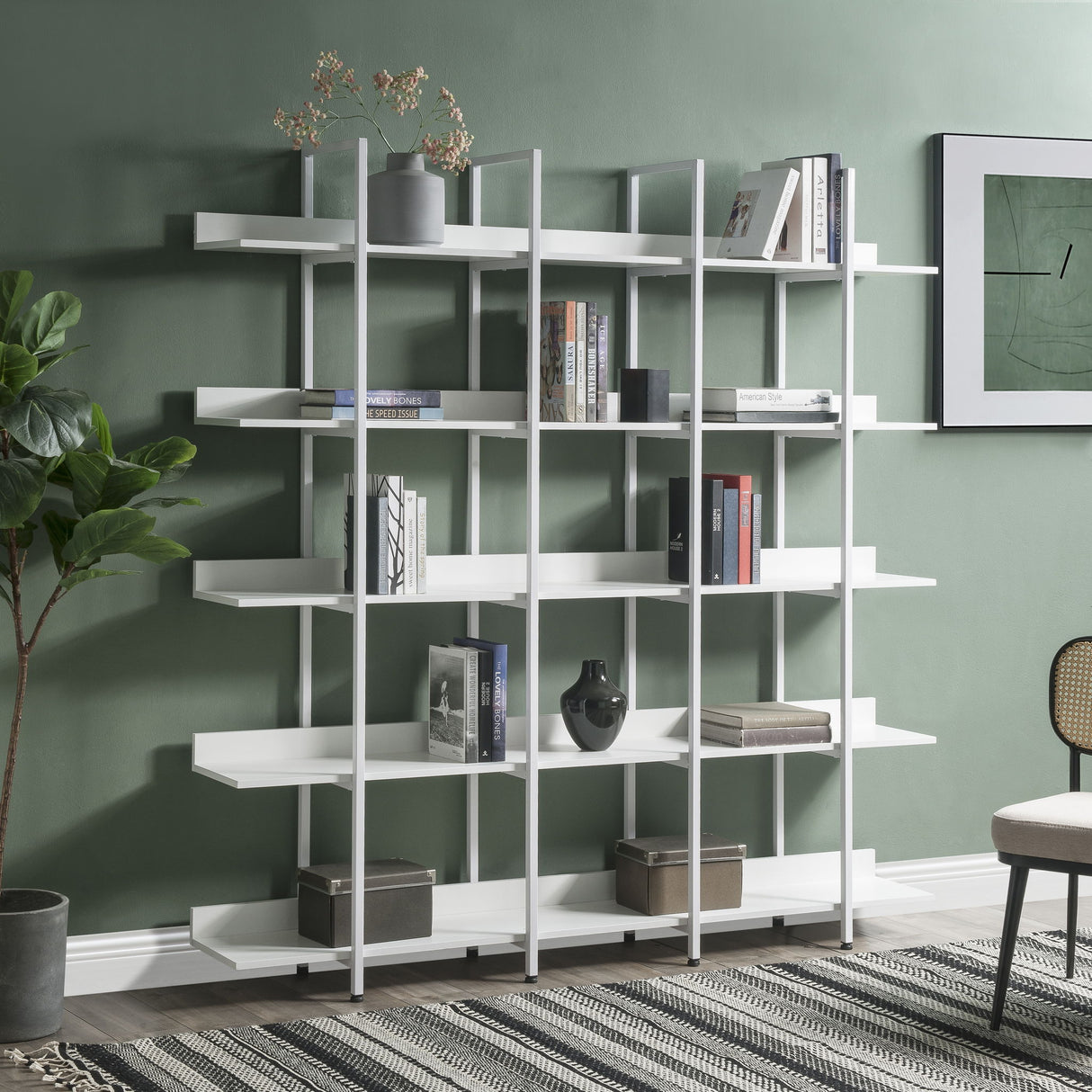 Vintage Industrial 5 Tier Open Bookcase