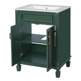 Bathroom Vanity With Top Sink, Cabinet With 2 Soft Closing Doors