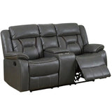 Modern Reclining Loveseat With Console, Cup Holders, Storage