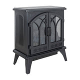 24" 3D Flame Electric Infrared Quartz Fireplace Stove With Remote Control - Antique Black