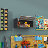 Heavy Duty Metal Wall Mounted Tool Storage Cabinet Steel Metal Garage Storage Cabinet - Black / Gray