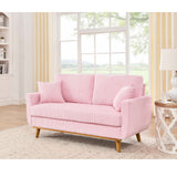 Upholstered Loveseat With Arms And Pillows