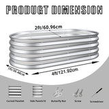 Heavy Duty Galvanized Raised Garden Bed Kit For Vegetables, Flowers & Herbs