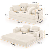 Convertible Sleeper Sofa With & Side Storage Pocket, Foldable Upholstered Couch For Living Room
