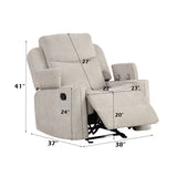 Galya - Motion Glider Recliner - Light Gray