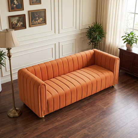 Sofa With Vertical Stripes With Accents