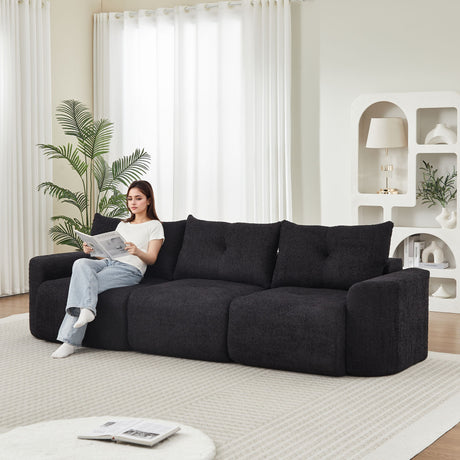 3 Seater With Thickened Armrests Sofa For Living Room