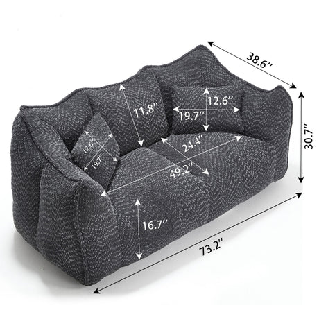 Comfortable Dual Beanbag Chair With High Resilience Foam Core For 2 People