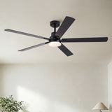 Ceiling Fan With Lights And Remot With Quiet DC Motor, 6 Speeds, Reversible Blades - Black