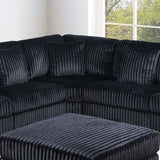 1 Piece Corner Wedge Only Texture Upholstered Modular Living Room Furniture - Black