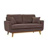 Upholstered Loveseat With Arms And Pillows