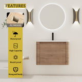 Wall Mounted Bathroom Vanity With Sink & 1 Soft Close Door