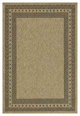 Earth - 5'3" X 7'3" Polypropylene Indoor, Outdoor Area Rug - Jute / Black