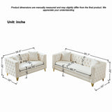 Deep Seat Sofa With Button Nailhead, Square Arm Couches