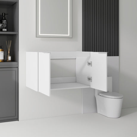 Floating Bathroom Vanity Cabinet With Soft Close Double Doors, Spacious Interior Storage, Wall Mounted, Cabinet Only