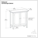 Redmond - Handcrafted Low Storage Cabinet