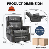 Manual Recliner Chair With Heavy Duty Motion Mechanism, 8 Vibrating Nodes And 3 Massage Modes For Living Room