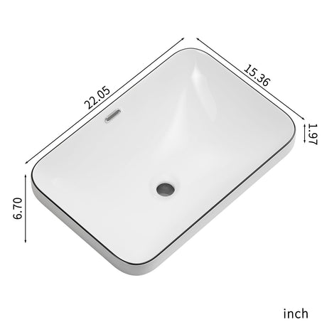 Undermount Bathroom Sink, Vessel Basin For Vanity Countertop - Milk White / Black
