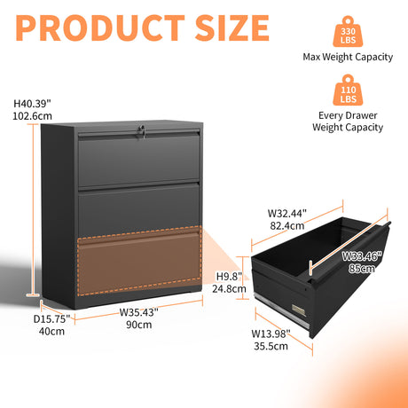 Premium Drawer Metal Lateral File Cabinet With Lock