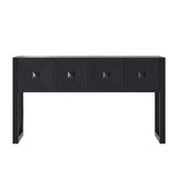 Geometric Carved Console Table With 3 Soft Close Drawers