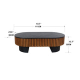 Elliptical Living Room Coffee Table With Hidden Storage And Removable Tabletop