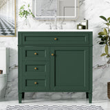 Bathroom Vanity With Top Sink, 2 Drawers And Tip Out Drawer
