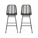 Sawtelle - Outdoor Wicker Barstools (Set of 2)