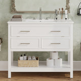 Bathroom Vanity With Ceramic Sink, Tip Out Tray & 2 Full Extension Drawers