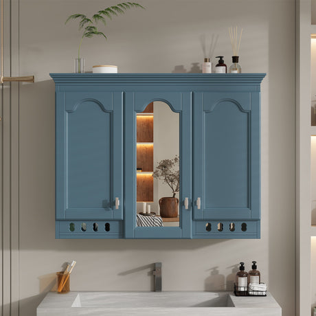 Wall Mount Mirror Cabinet With Adjustable Shelves, Soft Closing Hinges