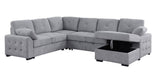 Nyhan - Upholstered Corner Sectional With Pull Out Loveseat And Storaged Chaise