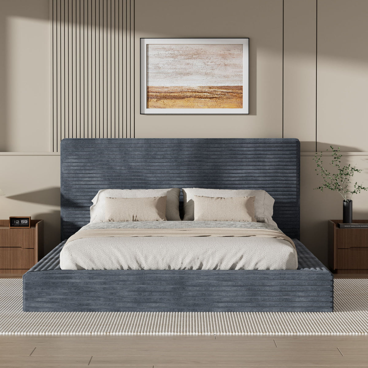 Airframe - Upholstered Bed Frame, Cloud Soft Headboard
