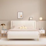 Nightstand With Drawer, Minimalist Bedside Table With Handle For Bedroom - White