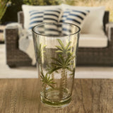 Palm Tree Design Acrylic Hi Ball Glasses Plastic, Bpa Free (Set of 4), 20Oz - Clear