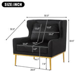 Elegant Curved Armrest Accent Armchair
