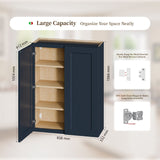 Shaker Wall Cabinet With Soft Close Hinges, Adjustable Shelves, Double Door
