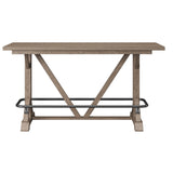 Bar Height Trestle Table - Brown
