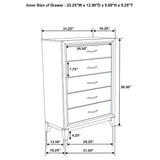 Gregory - 5 Drawer Chest - Smoke Gray