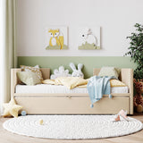 Twin Size Upholstered Daybed With Pop Up Trundle