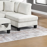 Sectional Sofa With Storage Ottoman And Pillows