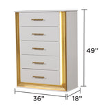 Obsession - 5 Drawer LED Chest - White