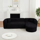 L - Shape Boneless Cloud Couch With 2 Throw Pillows For Living Room