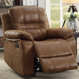 Manual Recliner With Pillow Arms And Headrest - Dark Brown