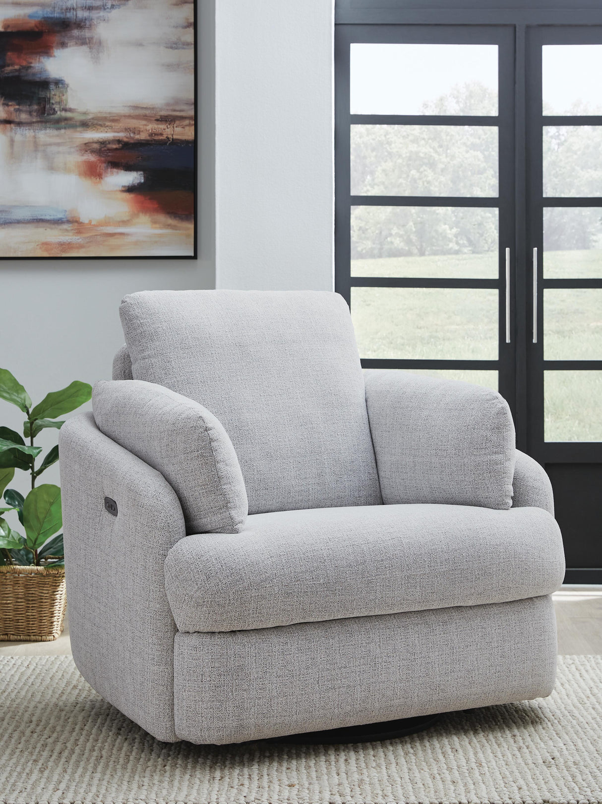 Alainmont Next-Gen Nuvella Swivel Power Recliner - A3000739