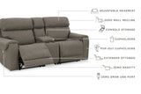 Starbot 3-Piece Power Reclining Sectional Loveseat with Console - 23501S2