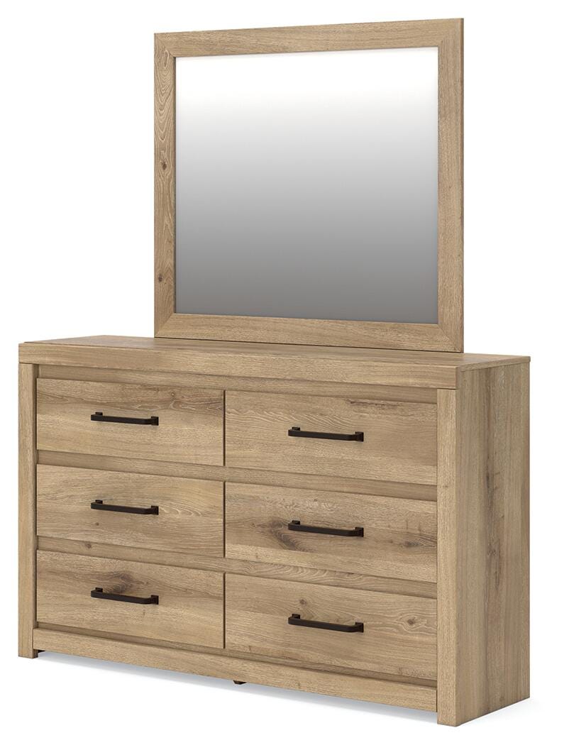 Brozmont Full Panel Platform Bed, Dresser and Mirror - B1045B11